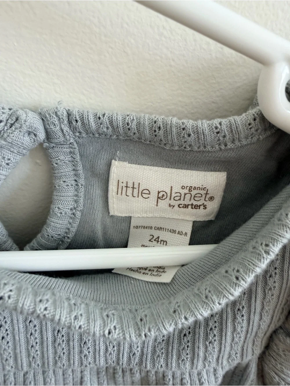 Ribbed Ruffle Baby Rompers - Dusty Blue & Blush Pink 24 mos